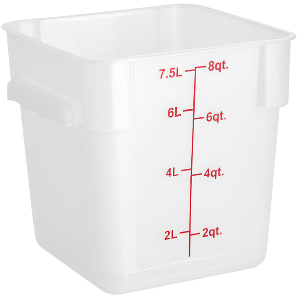 Choice 8 Qt. Square Food Storage Container | Translucent
