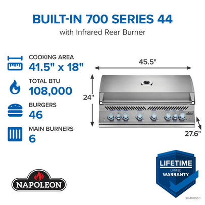 Napoleon Built-In 700 Series 44 with Infrared Rear Burner