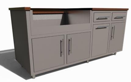 Challenger Designs Coastal Series 67.25 GWDD Cappuccino w/ Textured Black Top / Shaker Door - Don K