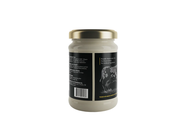 Wagyu beef tallow used for BBQ brisket, steak searing, and roasting