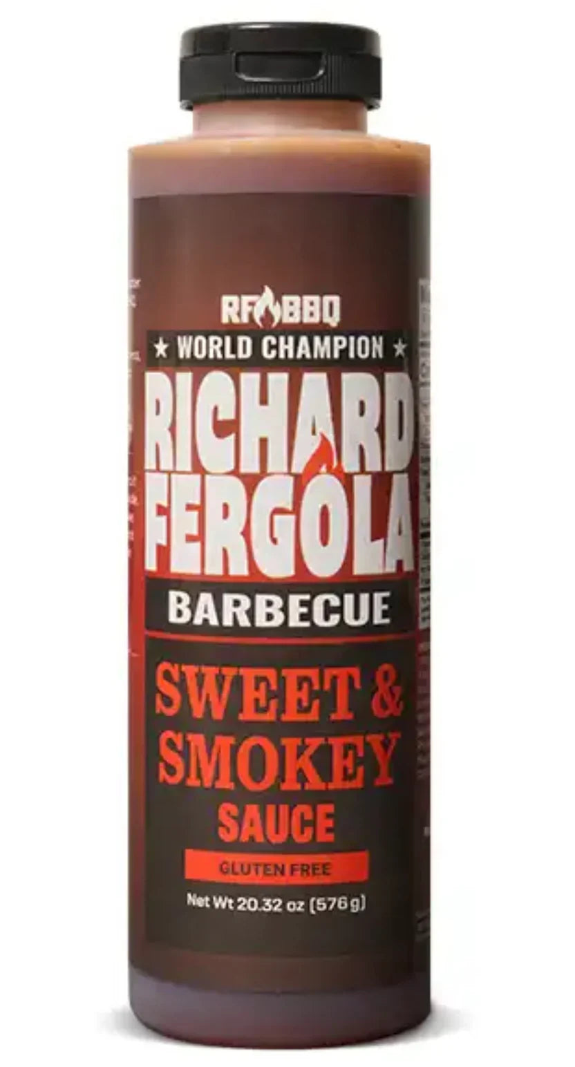 Richard Fergola Barbecue Sweet &amp; Smokey BBQ Sauce bottle, gluten-free, 20.32 oz.