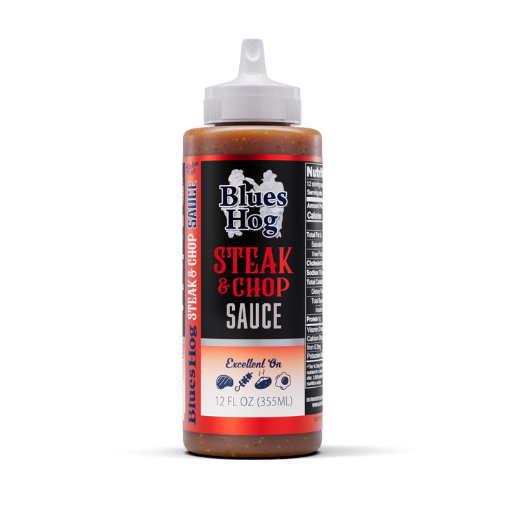 Blues Hog Steak & Chop Sauce, 12 oz – Gourmet Steak Sauce & Marinade, All-Natural, No High Fructose Corn Syrup, Gluten-Free, Made in the USA | American Fire BBQ & Grilling Supply