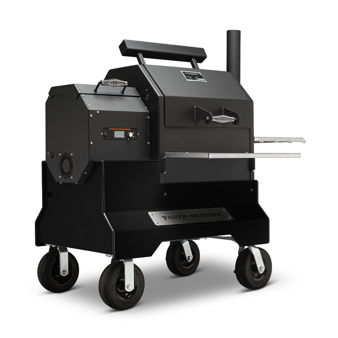 Yoder Smokers YS480S Pellet Grill on Competition Cart
