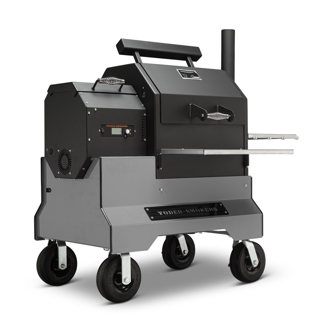 Yoder Smokers YS480S Pellet Grill on Competition Cart