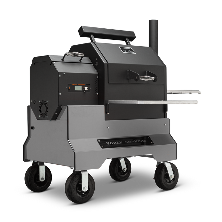 Yoder Smokers YS480S Pellet Grill on Competition Cart