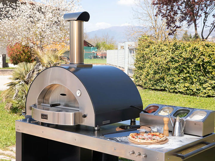 Alfa Classico 4 Pizze Gas Pizza Oven Ardesia Grey
