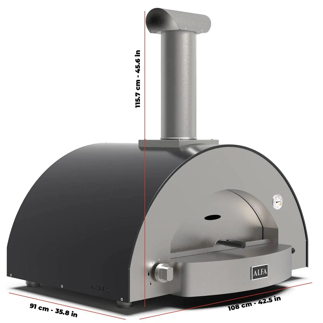 Alfa Classico 4 Pizze Gas Pizza Oven Ardesia Grey