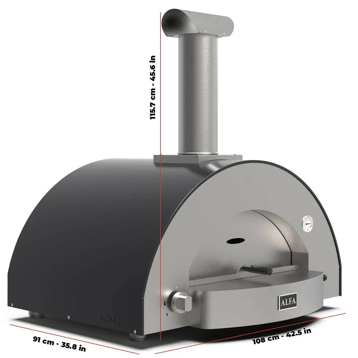 Alfa Classico 4 Pizze Gas Pizza Oven Ardesia Grey