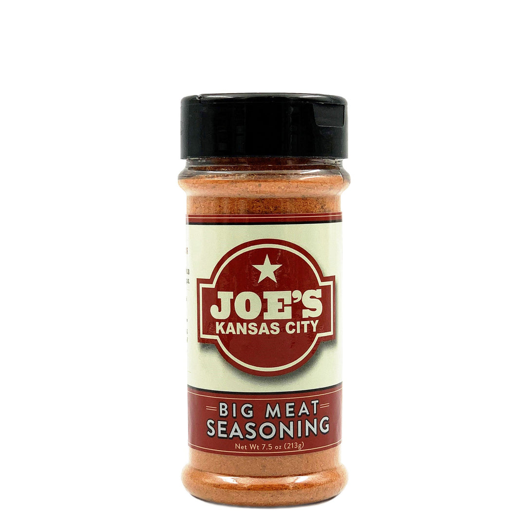 Bottle of Joe’s Kansas City Big Meat Seasoning barbecue rub ideal for brisket, pulled pork, and smoked beef