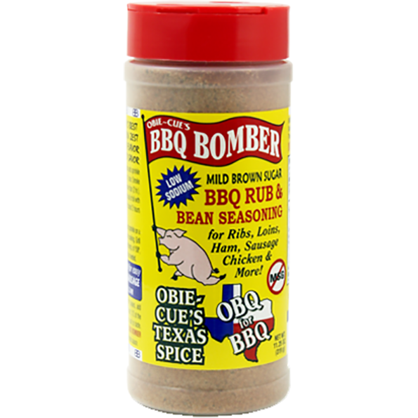 Obie-Cue's BBQ Bomber Mild Brown Sugar BBQ Rub & Bean Seasoning 11.25 oz. - The Kansas City BBQ Store