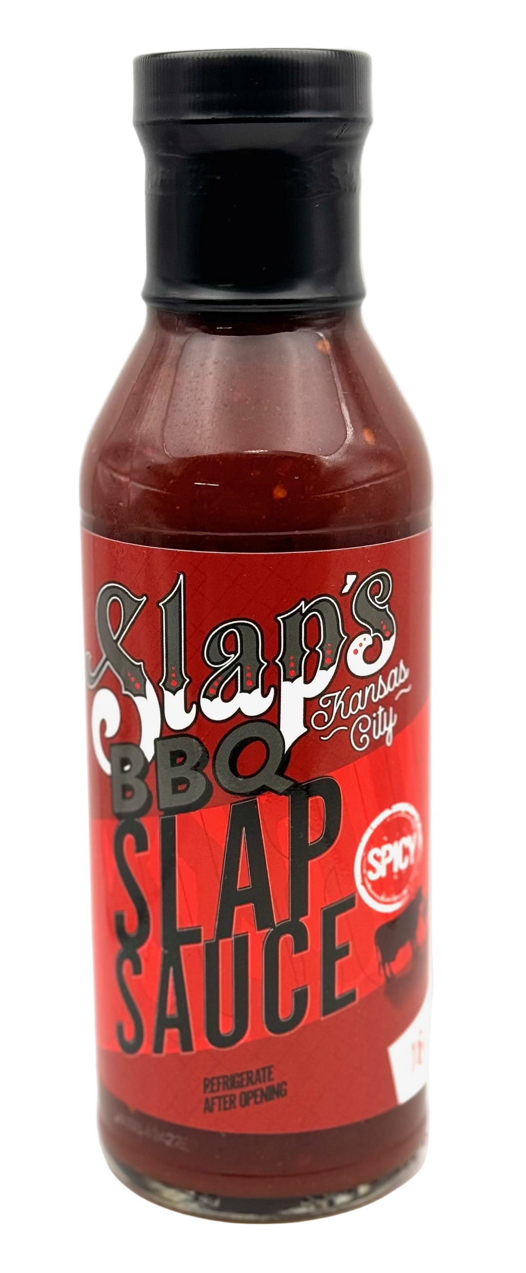 Bottle of Clap's BBQ Slap Sauce on a white background