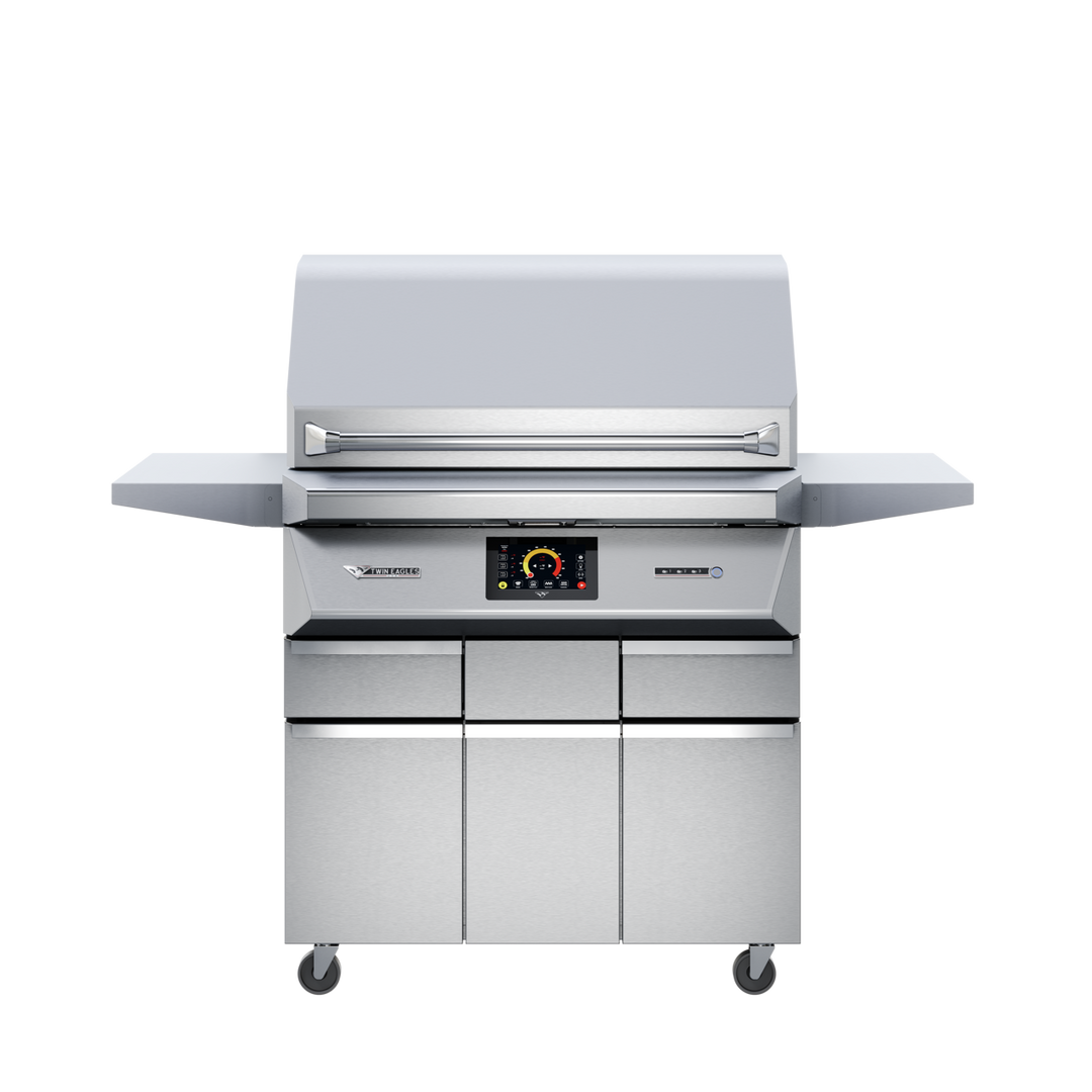 Twin Eagles 36" Pellet Grill on Grill Cart