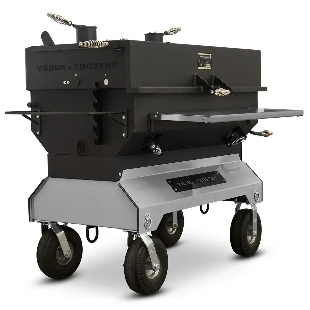 Yoder Smokers Flat Top 24 x 48" Charcoal Grill on Competition Cart
