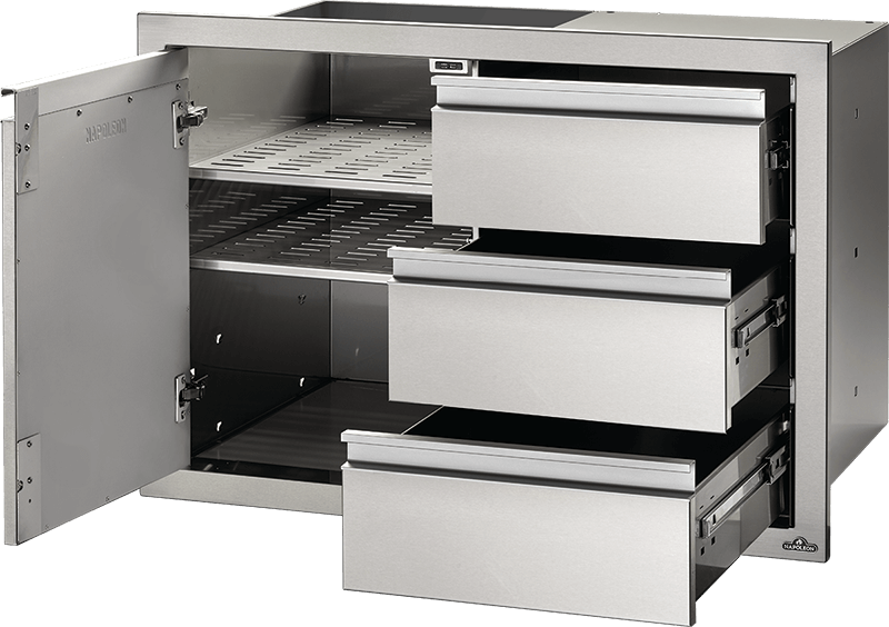 Napoleon Grills 36" X 24" Single Door & Triple Drawer Combo, Stainless Steel