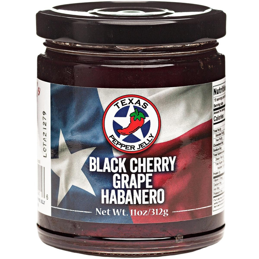 Texas Pepper Jelly Black Cherry Grape Habanero Pepper Jelly - Perfect on Cream Cheese