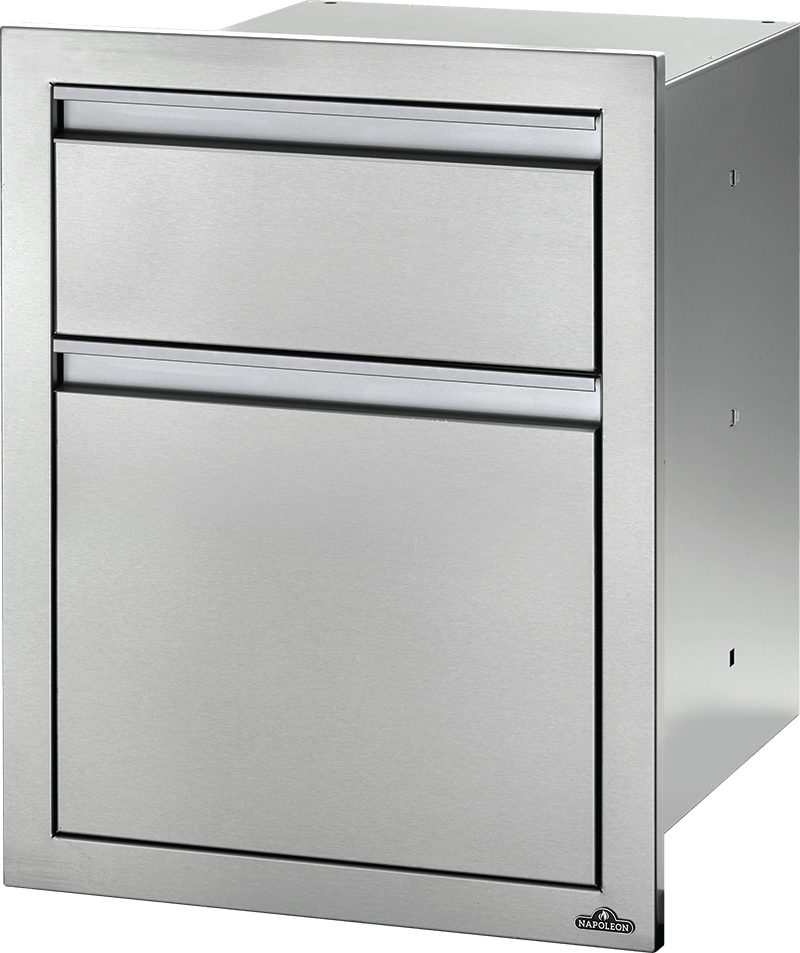 Napoleon Grills Built-In 18" X 24" Double Drawer: Waste Bin
