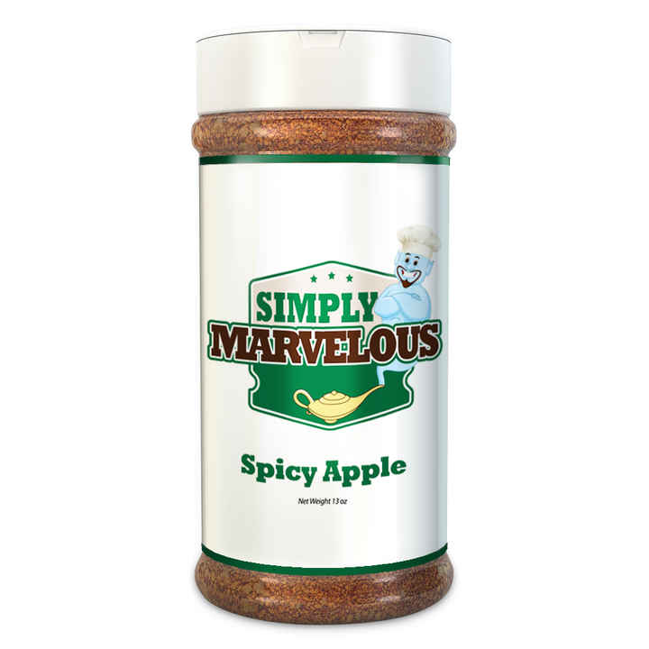 Simply Marvelous Spicy Apple Rub – 12.5oz bottle with bold BBQ label